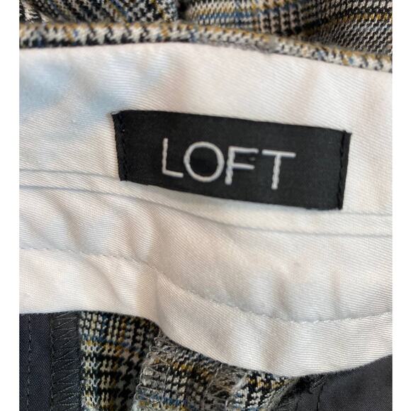 NWOT LOFT Plaid Gray High Rise Pants Trousers 8us Flare - Picture 6 of 15
